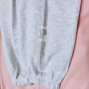 Victoria's Secret Pink Sweatpants XXL Grey with Sparkly Stripes